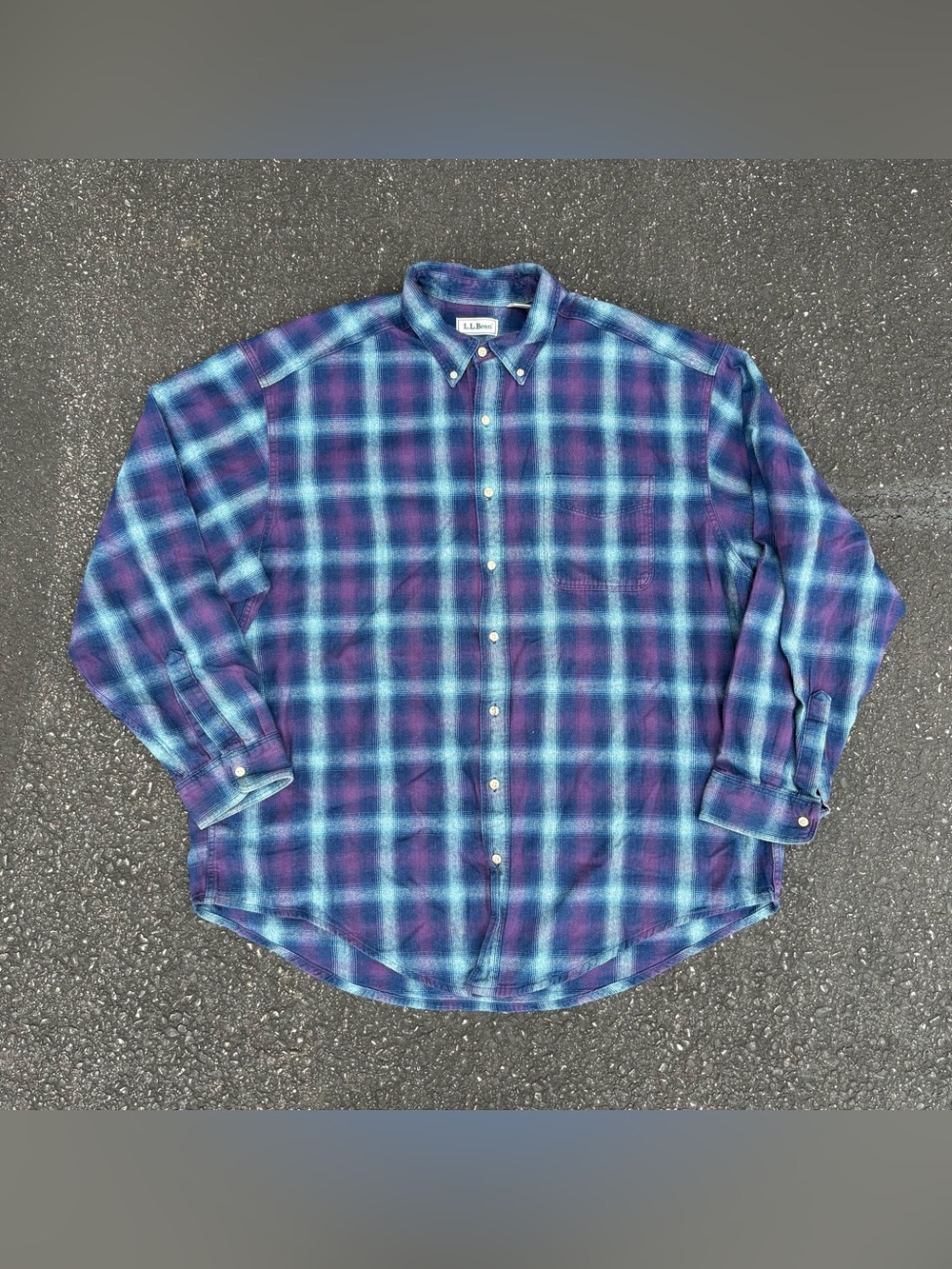 Vintage LL Bean Plaid Flannel Long Sleeve Shirt Outdoor USA Made Size 2XL Tall